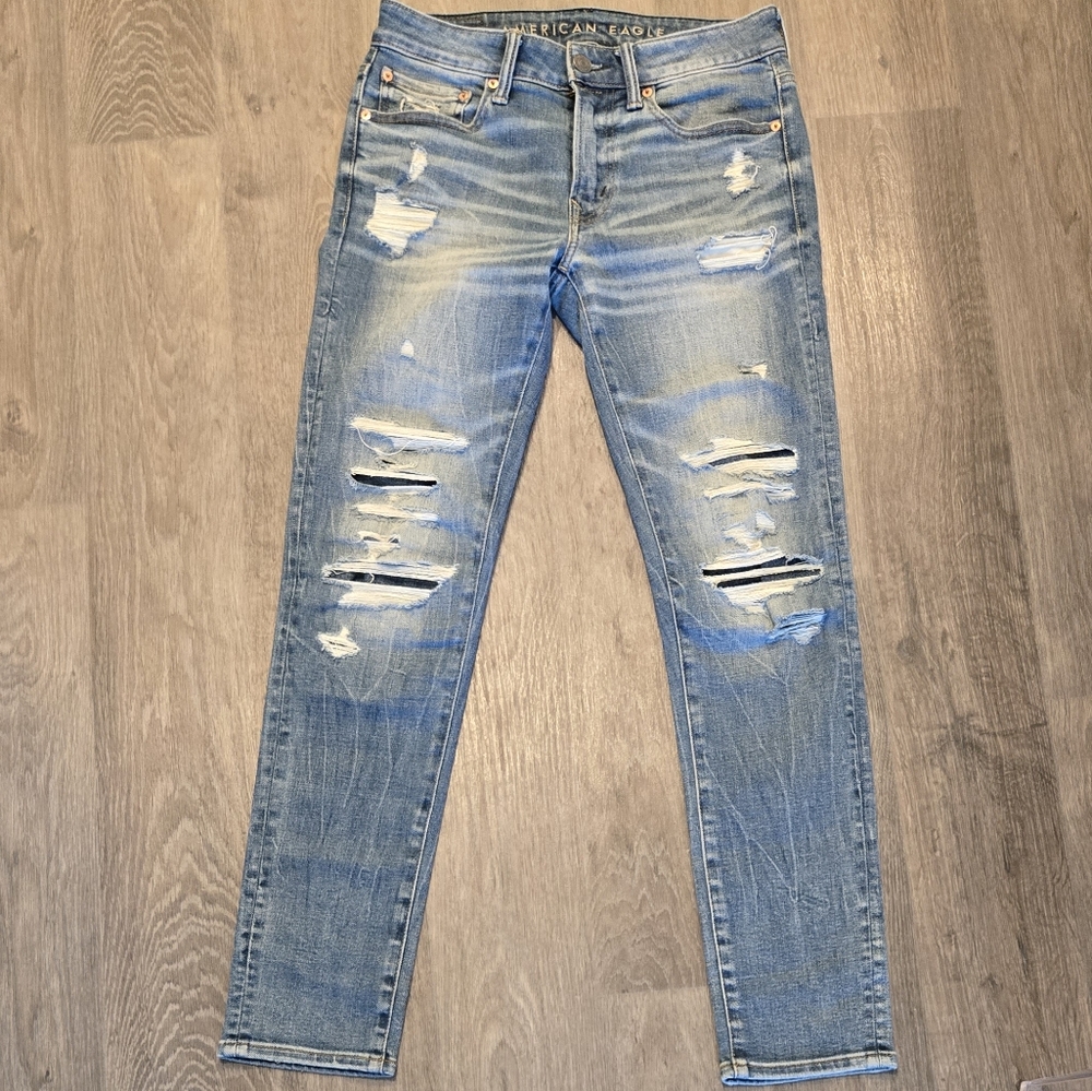 Distressed Blue Jeans